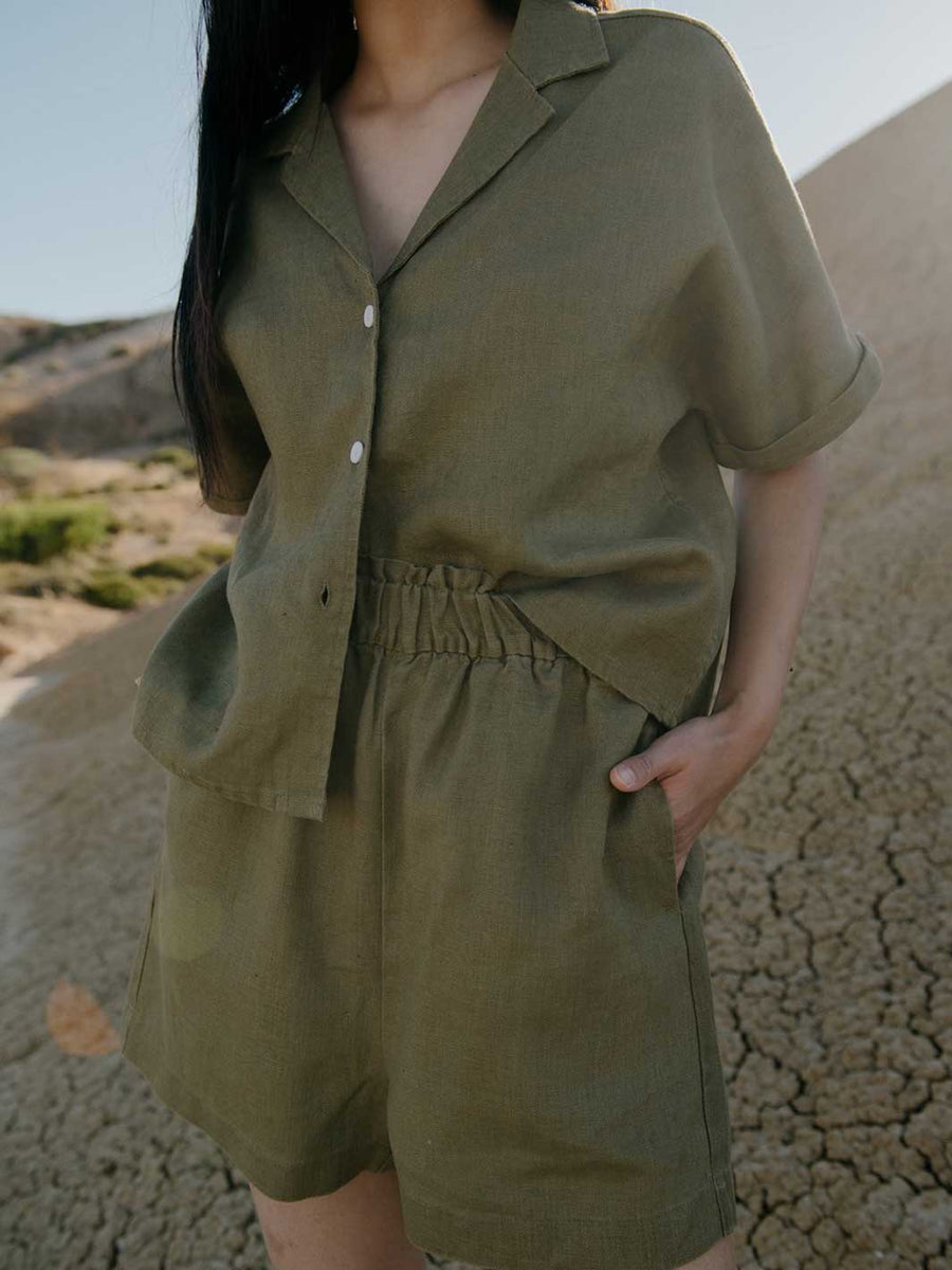 Hemp Resort Shirt Olive