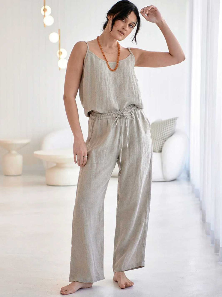 Eadie Lifestyle Fundamental Wide Leg Pant Natural Oatmeal Meadow Store