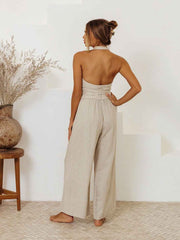 Free the Edit Monaco Linen Pants Oatmeal