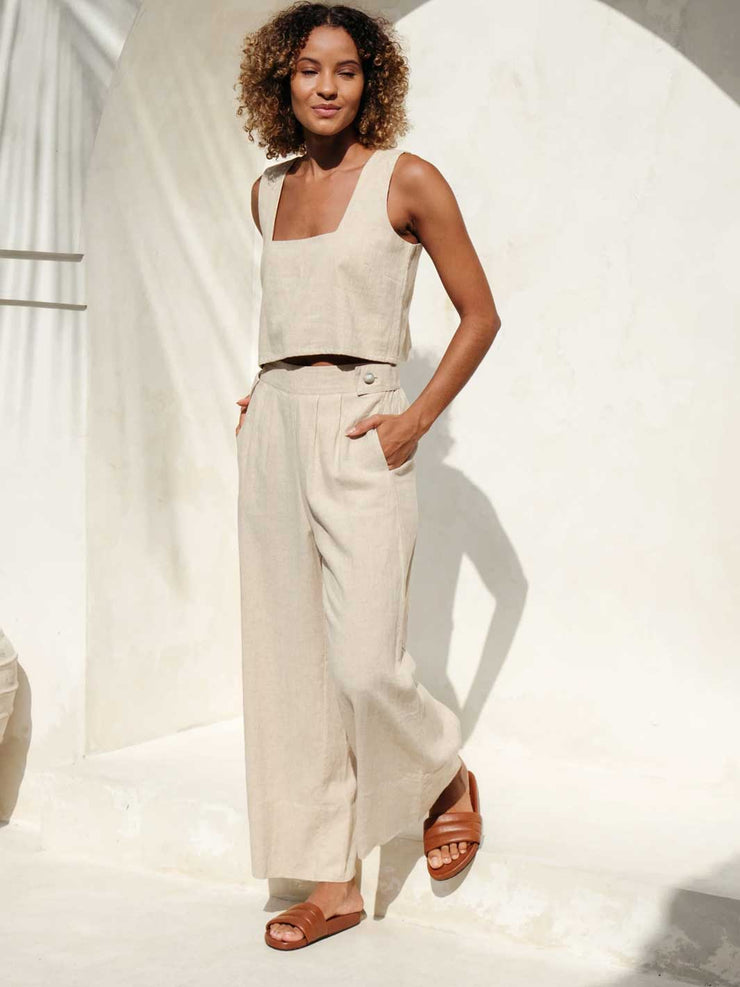 Free the Edit Monaco High Waist Pants Oatmeal