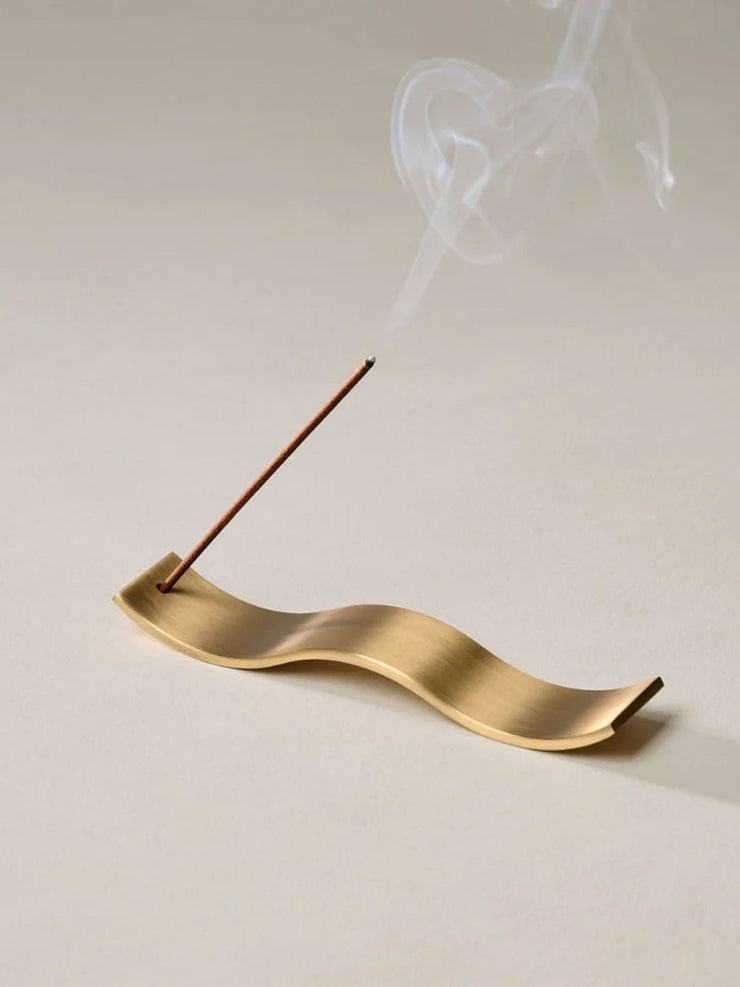 Gentle Habits Brass Wave Incense Holder Meadow Store