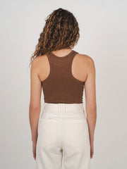 Hemp Clothing Australia Hemp Stretch Tank Top Toasted Coconut Brown Meadow Store