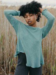 Orbit the Label Bridie Cotton Knit Top Teal Meadow Store